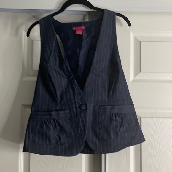 blue striped suit vest - Picture 1 of 3